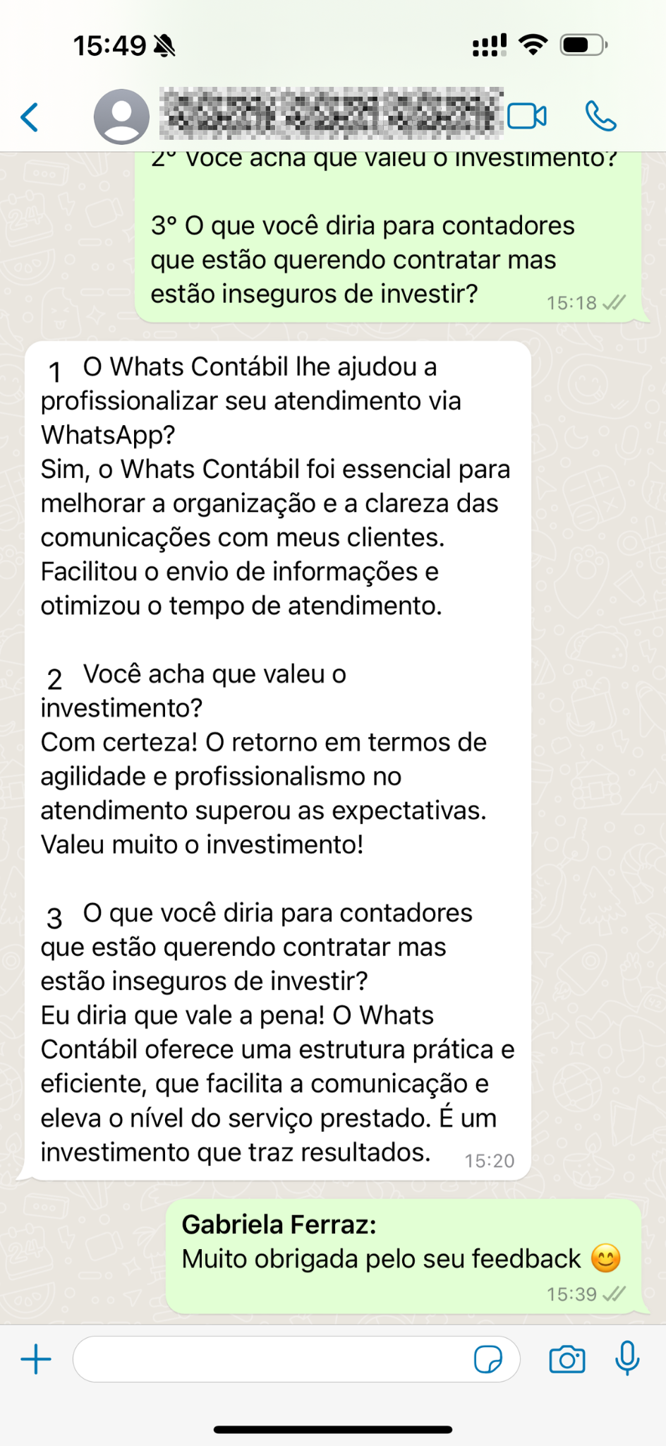 Depoimento sobre profissionalização