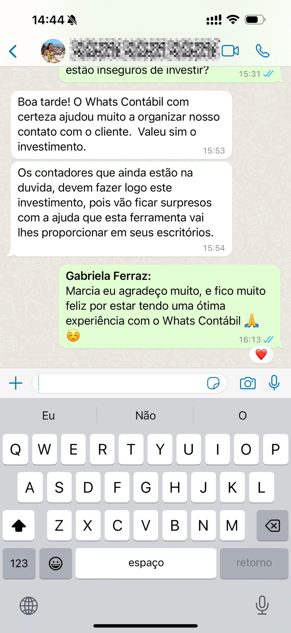 Depoimento sobre organização e eficiência